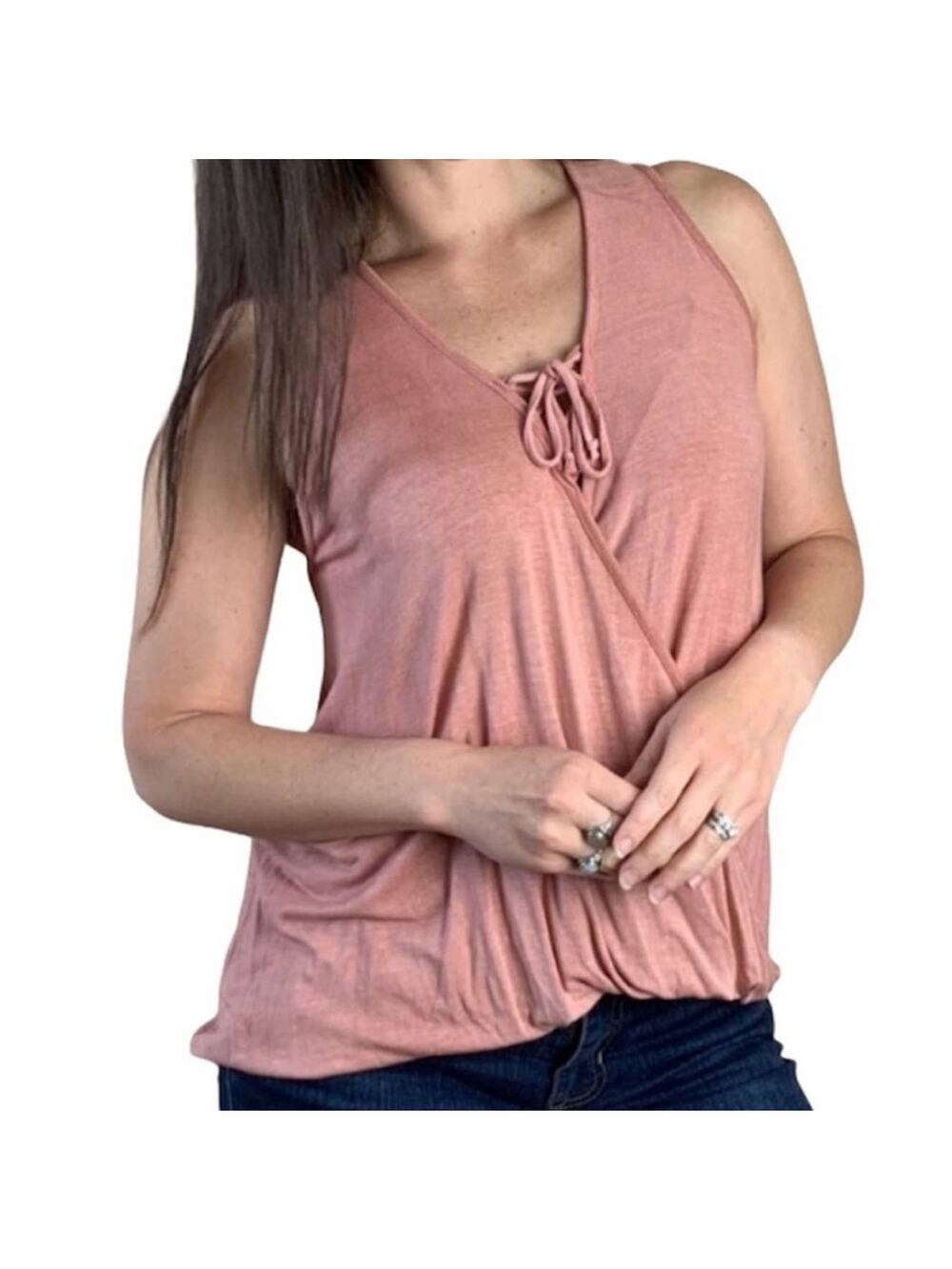 Sleeveless tank top in pink